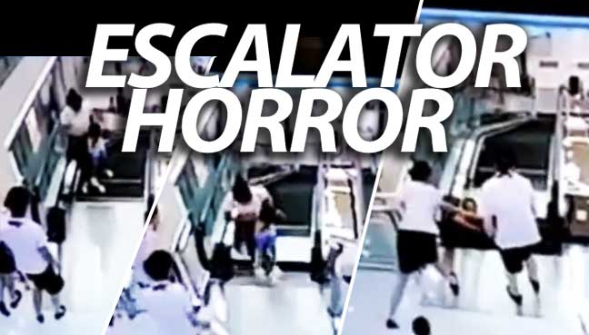 Mother Eaten Alive by an Escalator in China (VIDEO)