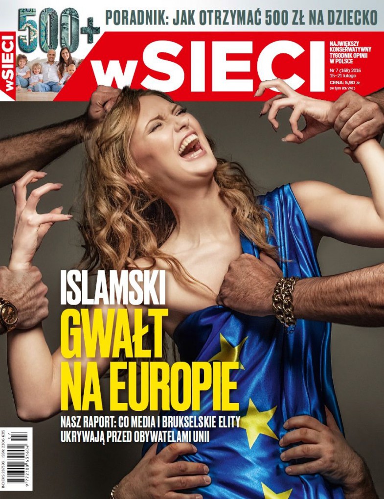 Polish magazine cover claims “Rape of Europe” at the hands of Refugees
